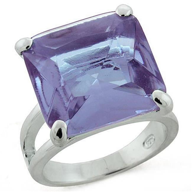Picture of Alamode LOAS1203-8 Women High-Polished 925 Sterling Silver Ring with Synthetic in Light Amethyst - Size 8