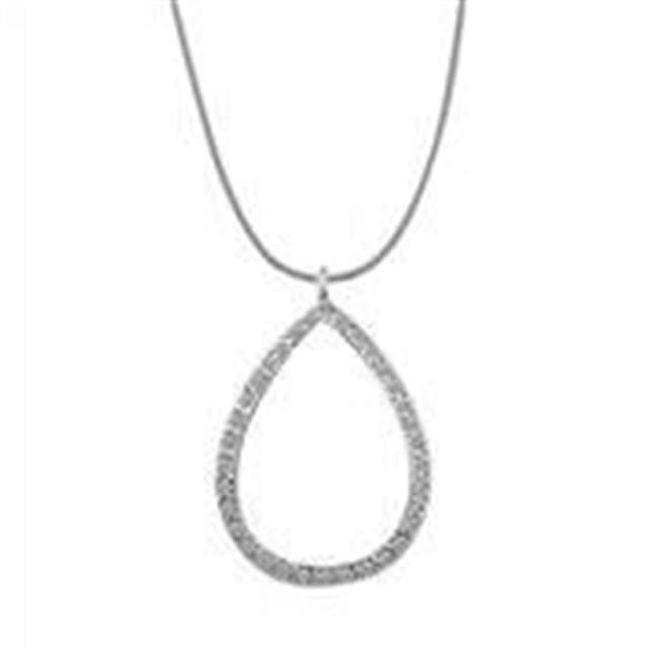 Picture of Alamode LOAS1320-16 Women Rhodium 925 Sterling Silver Chain Pendant with AAA Grade CZ in Clear - 16 in.