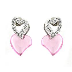 Picture of Alamode LOAS1333 Women Rhodium 925 Sterling Silver Earrings with AAA Grade CZ in Rose