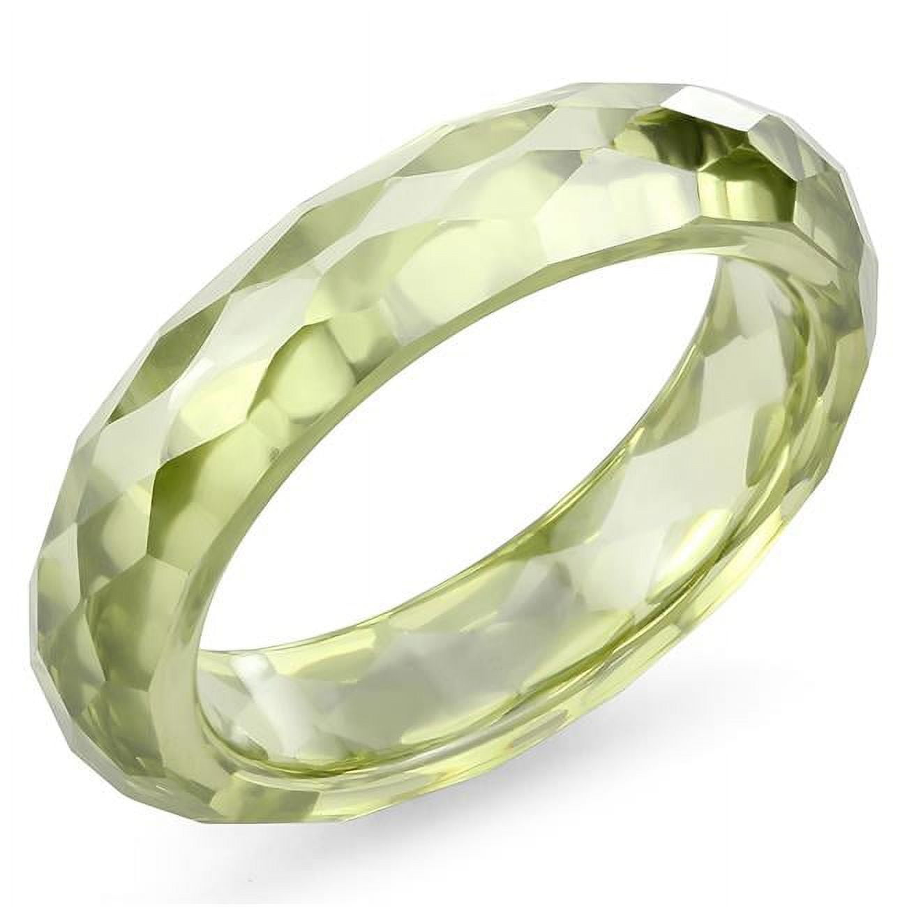 Women Stone Ring with AAA Grade CZ in Olivine - Size 9