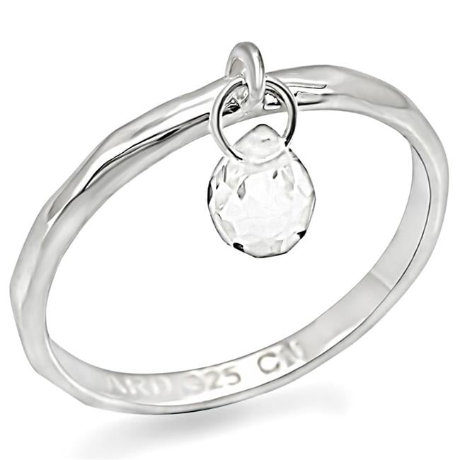 Picture of Alamode LOS285-9 Women Silver 925 Sterling Silver Ring with Genuine Stone in Clear - Size 9