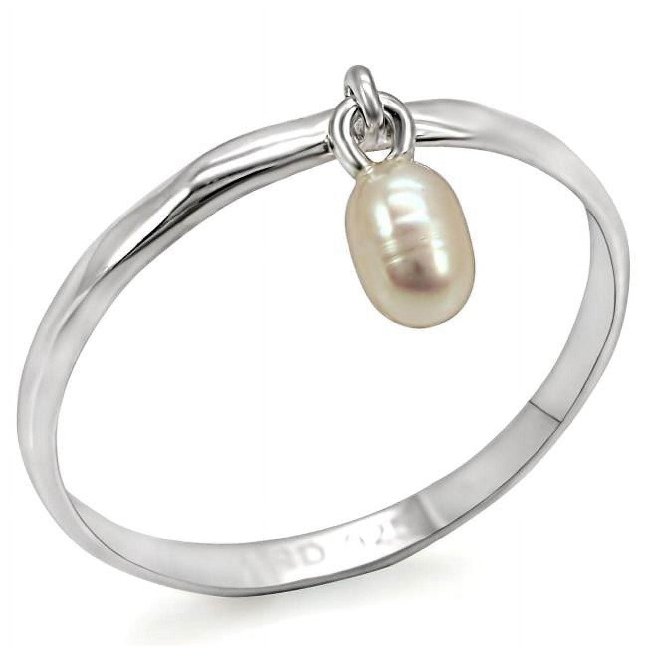 LOS317-7 Women Silver 925 Sterling Silver Ring with Semi-Precious in White - Size 7