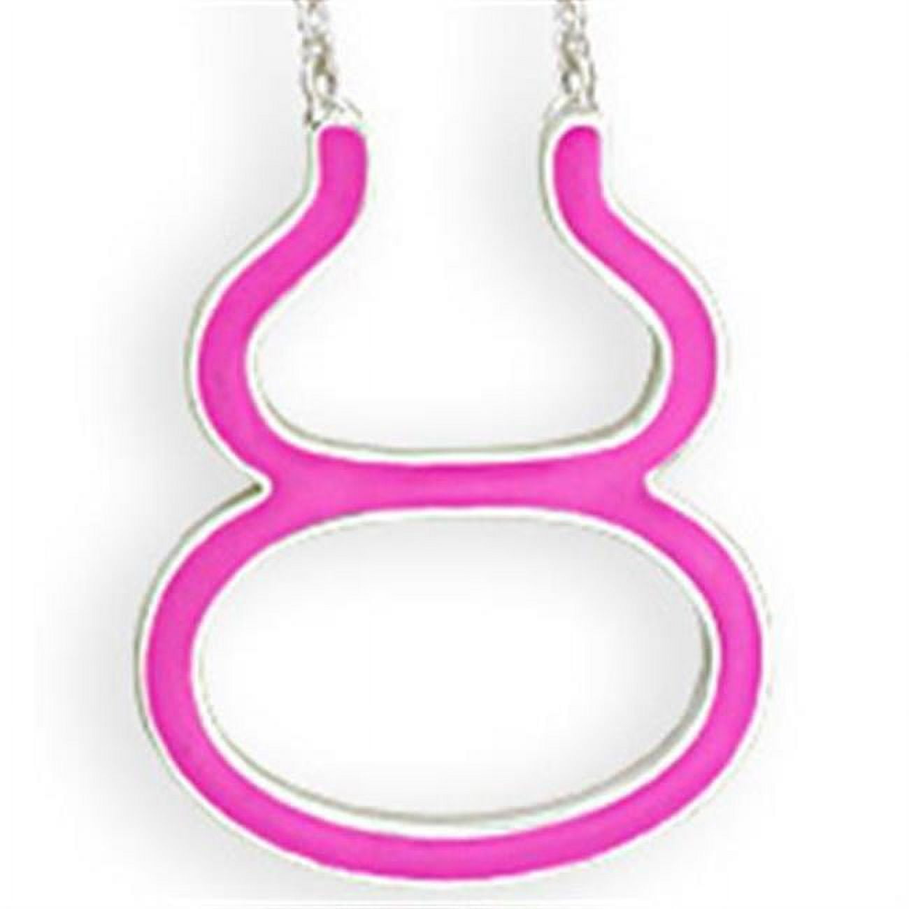 Picture of Alamode SNK05PINK-18 Women Silver Brass Chain Pendant with Epoxy in Rose - 18 in.
