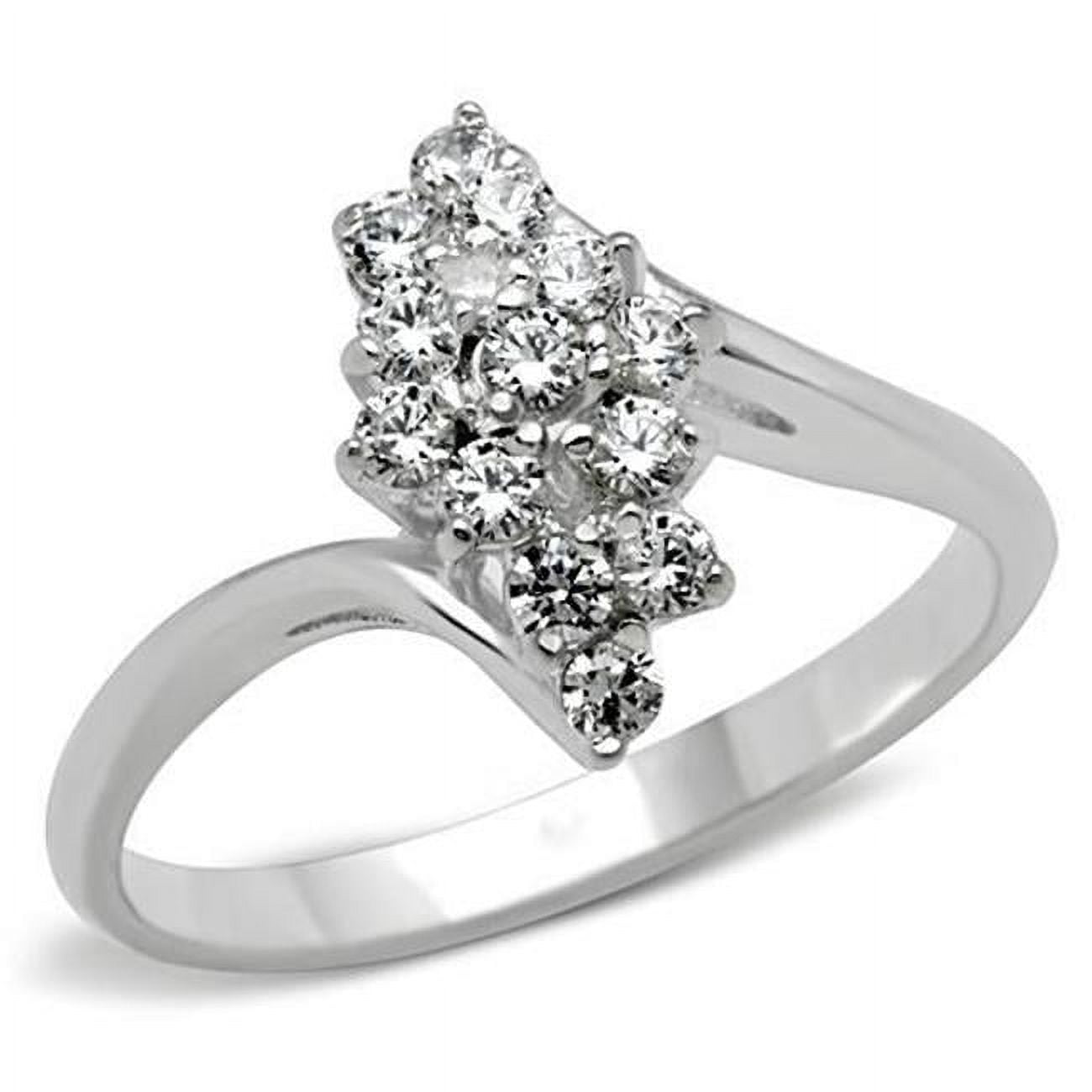 SS054-7 Women Silver 925 Sterling Silver Ring with AAA Grade CZ in Clear - Size 7