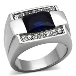 Picture of Alamode TK1058-9 Men High Polished Stainless Steel Ring with Synthetic in Montana - Size 9