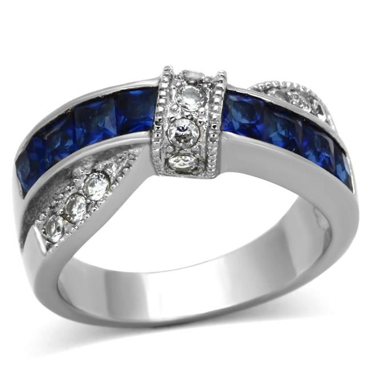 Women High Polished Stainless Steel Ring with Synthetic in Montana - Size 7