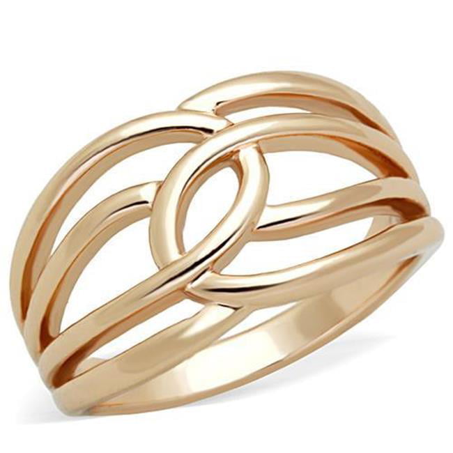 Women IP Rose Gold Stainless Steel Ring with No Stone in No Stone - Size 10