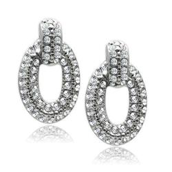 Picture of Alamode LO1986 Women Rhodium White Metal Earrings with Top Grade Crystal in Clear