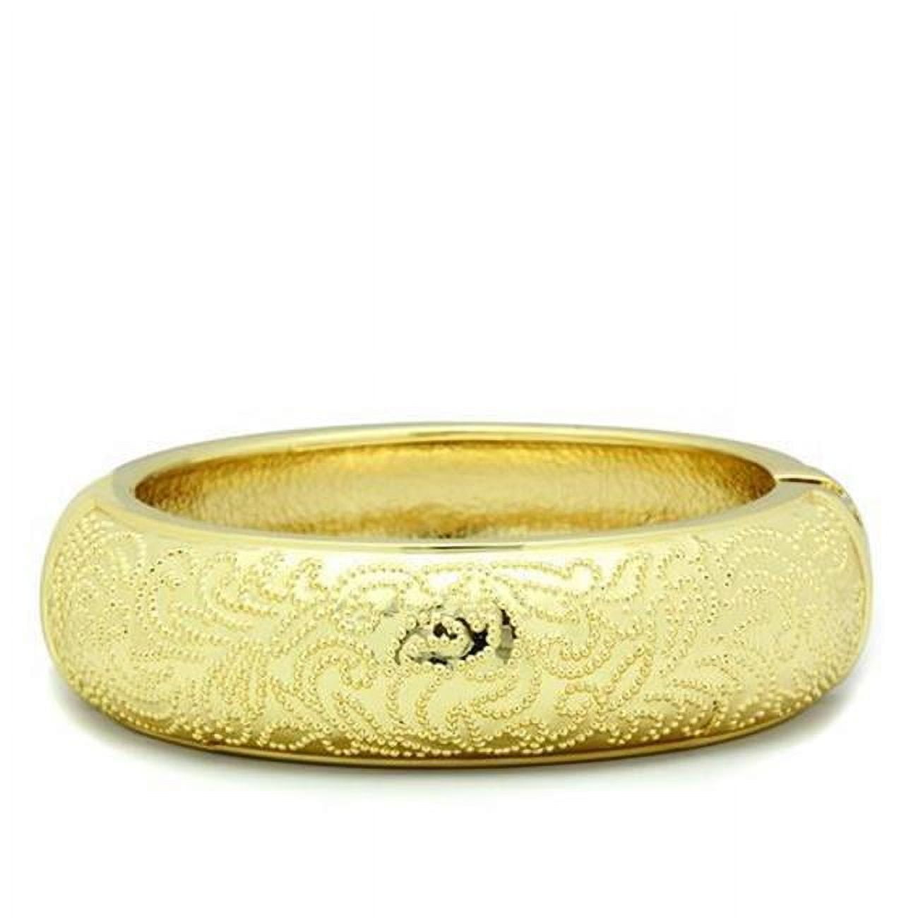 Women Flash Gold White Metal Bangle with No Stone in No Stone - 7 in.