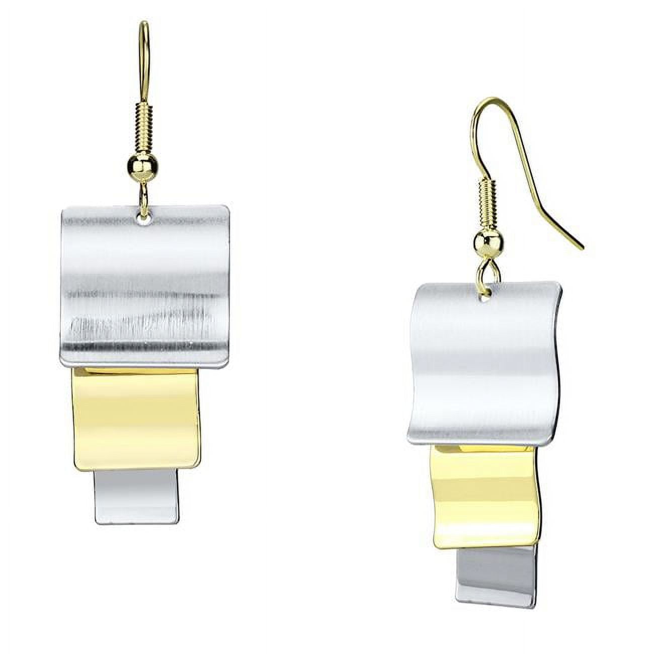 Picture of Alamode LO2654 Women Gold & Rhodium Iron Earrings with No Stone in No Stone