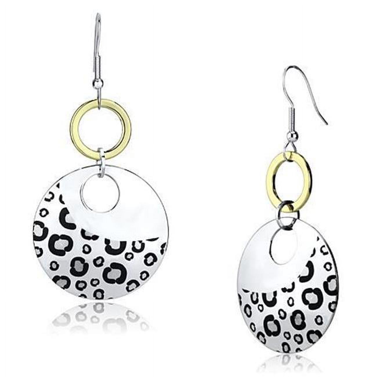Picture of Alamode LO2699 Women Reverse Two-Tone Iron Earrings with Epoxy in Jet
