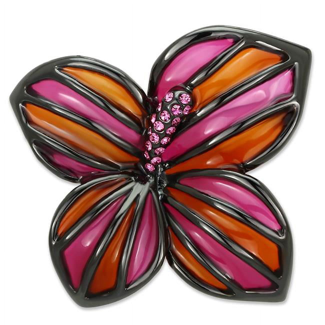 Picture of Alamode LO2766 Women Ruthenium White Metal Brooches with Top Grade Crystal in Rose