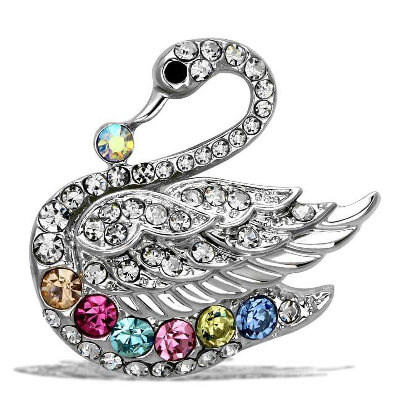 Picture of Alamode LO2788 Women Imitation Rhodium White Metal Brooches with Top Grade Crystal in Multi Color
