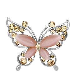 Picture of Alamode LO2806 Women Flash Rose Gold White Metal Brooches with Synthetic in Light Rose