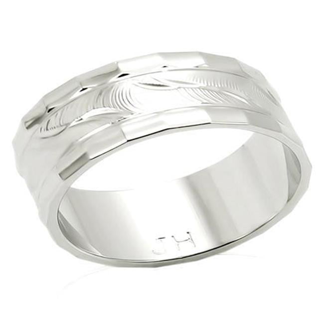 Unisex Imitation Rhodium Brass Ring with No Stone in No Stone - Size 9