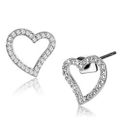 Picture of Alamode 3W346 Women Rhodium Brass Earrings with AAA Grade CZ in Clear