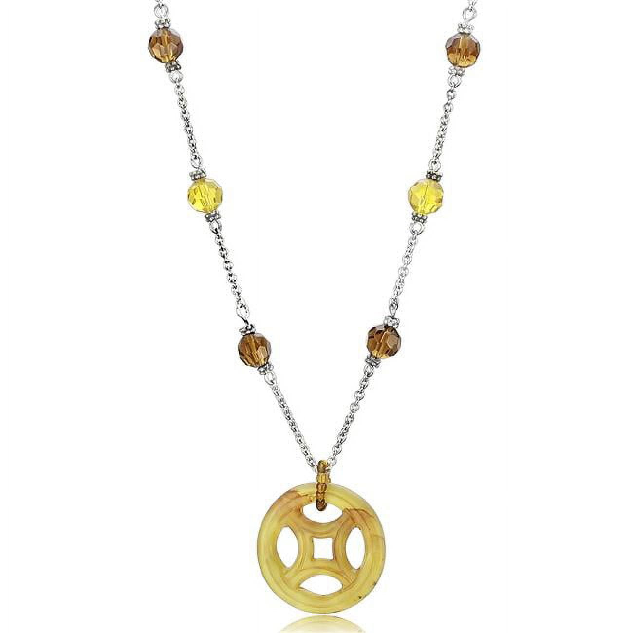 LOS027-18 Women Silver 925 Sterling Silver Necklace with Synthetic in Multi Color - 18 in.