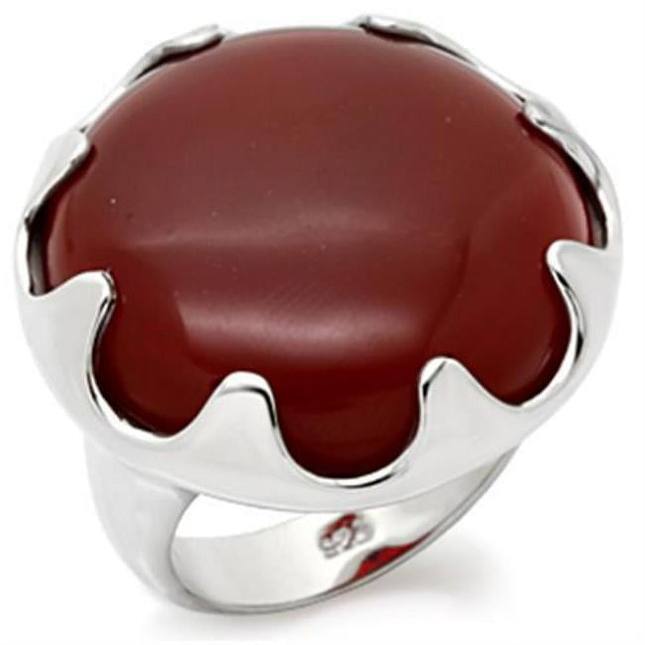 Picture of Alamode LOS085-9 Women High-Polished 925 Sterling Silver Ring with Semi-Precious in Ruby - Size 9