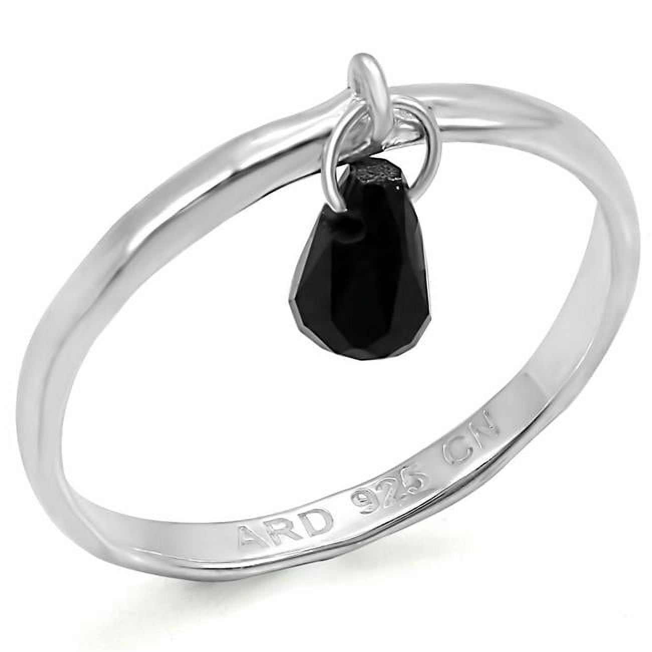 LOS319-8 Women Silver 925 Sterling Silver Ring with Genuine Stone in Sapphire - Size 8