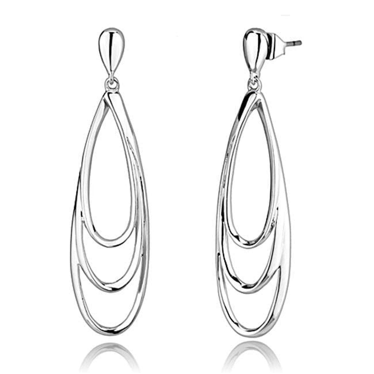 Picture of Alamode 3W349 Women Rhodium Brass Earrings with No Stone in No Stone