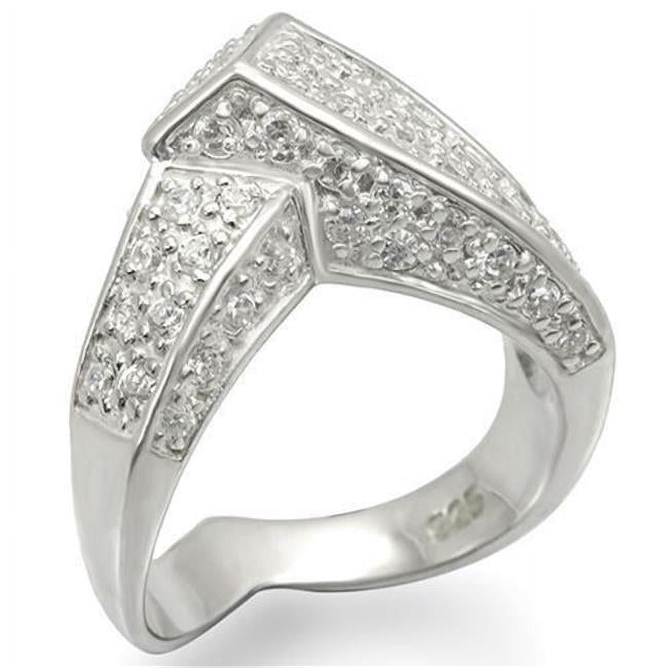LOS453-6 Women Silver 925 Sterling Silver Ring with AAA Grade CZ in Clear - Size 6