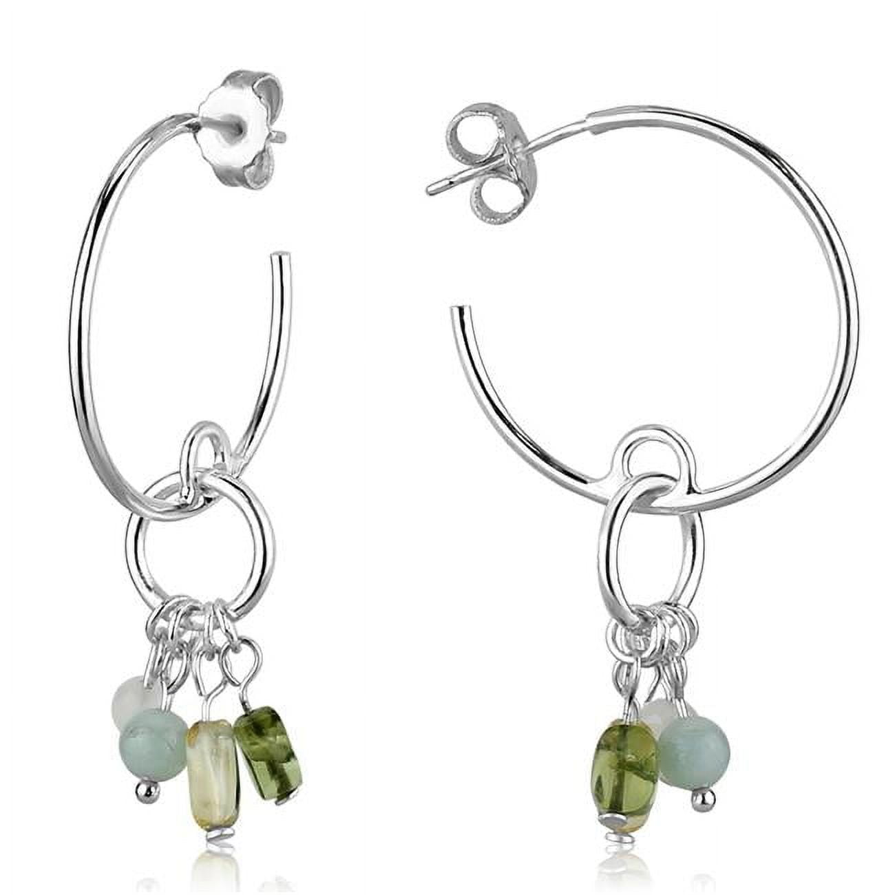 LOS788 Women Silver 925 Sterling Silver Earrings with Synthetic in Multi Color