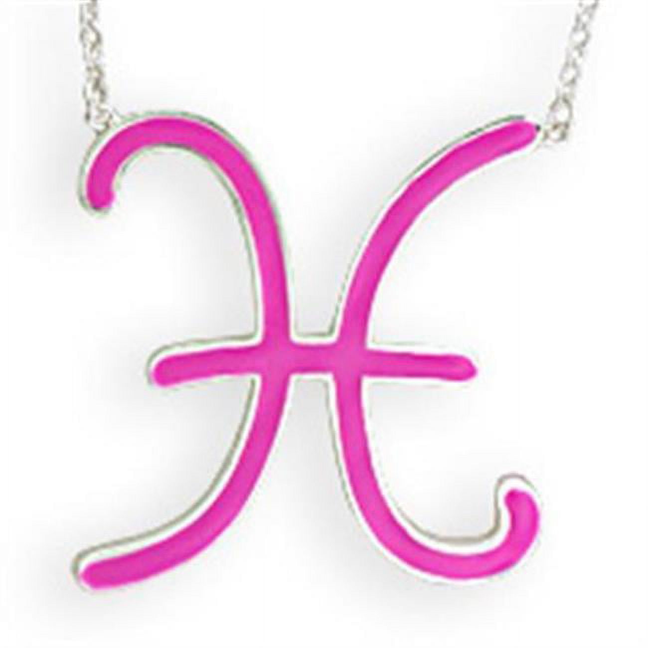 Picture of Alamode SNK02PINK-18 Women Silver Brass Chain Pendant with Epoxy in Rose - 18 in.