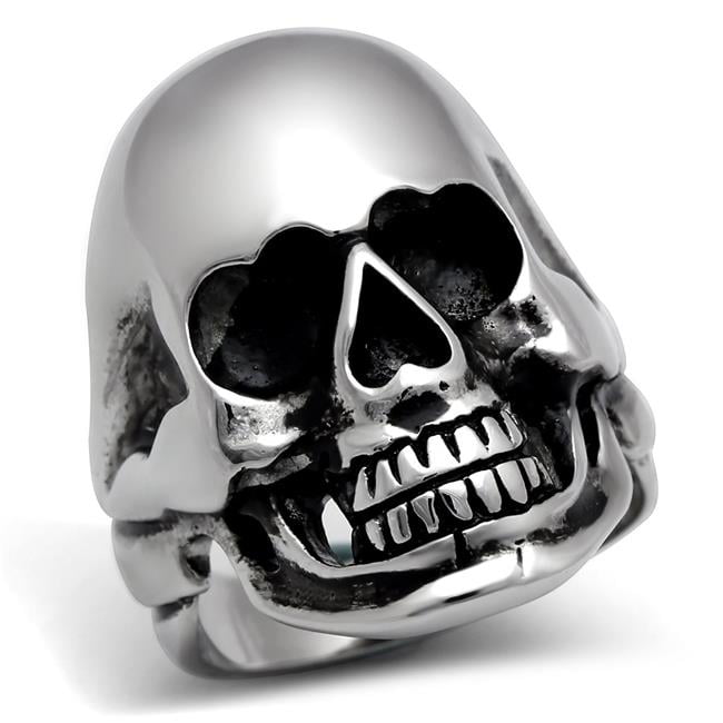 TK305-13 Men High Polished Stainless Steel Ring with No Stone in No Stone - Size 13