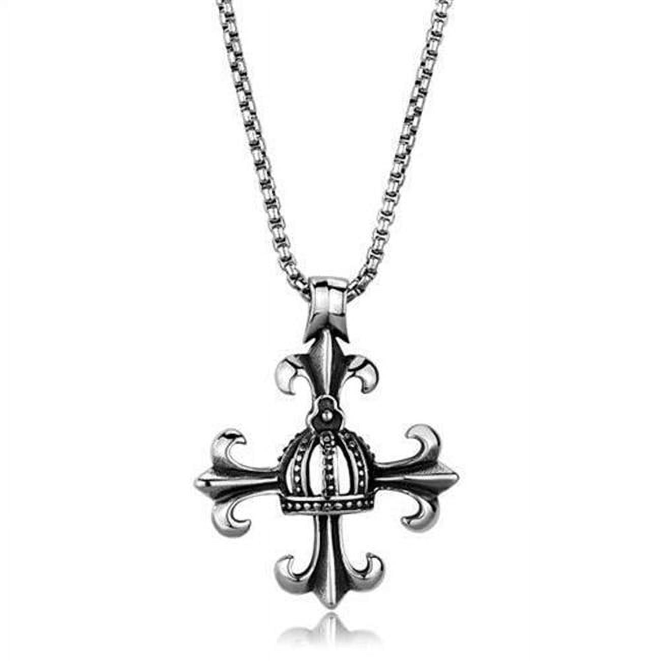 TK1987-20 Men High Polished Stainless Steel Necklace with No Stone in No Stone - 20 in.
