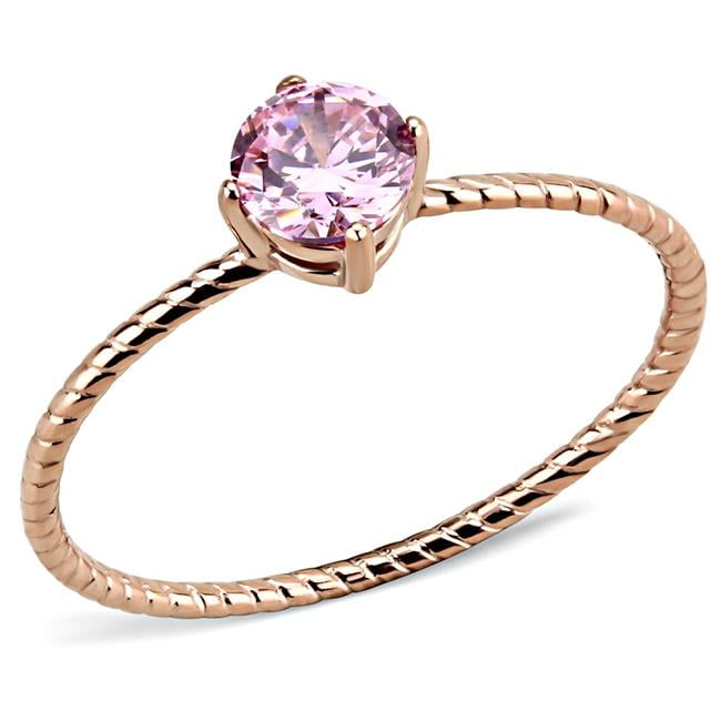 TK3558-6 Women IP Rose Gold Stainless Steel Ring with AAA Grade CZ in Rose - Size 6