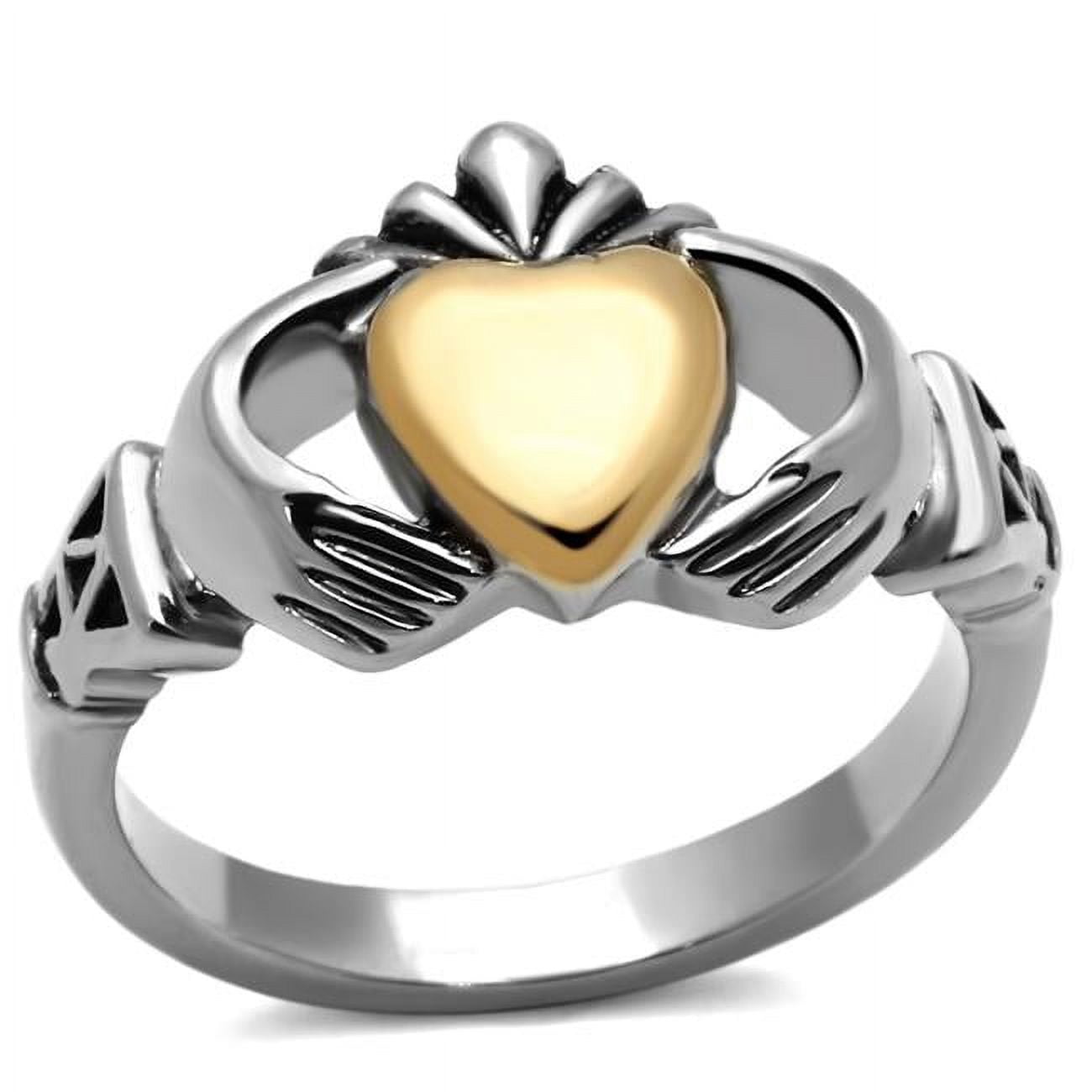 Picture of Alamode TK1157-5 Women Two-Tone IP Gold Stainless Steel Ring with No Stone in No Stone - Size 5