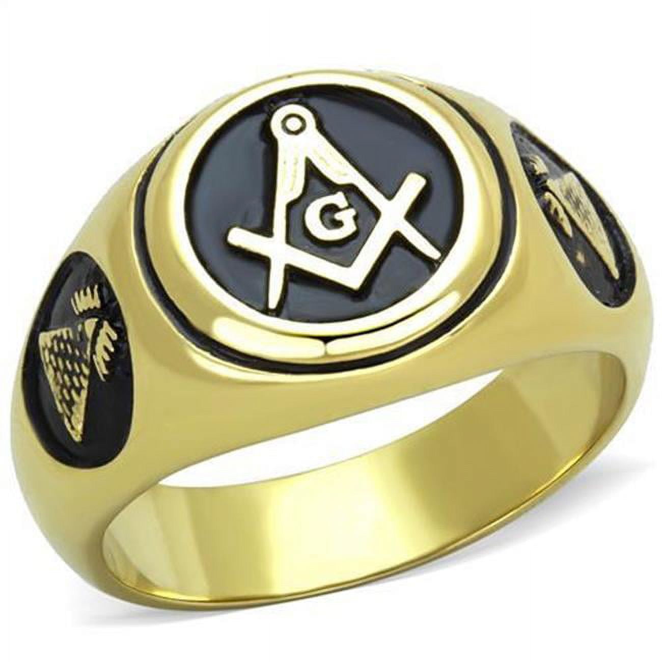 Men IP Gold Stainless Steel Ring with No Stone in No Stone - Size 13