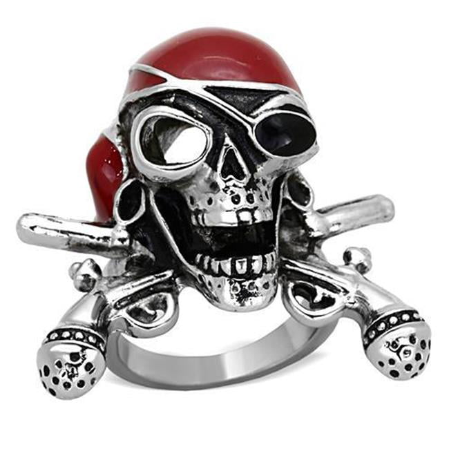 TK1374-9 Unisex High Polished Stainless Steel Ring with Epoxy in Siam - Size 9