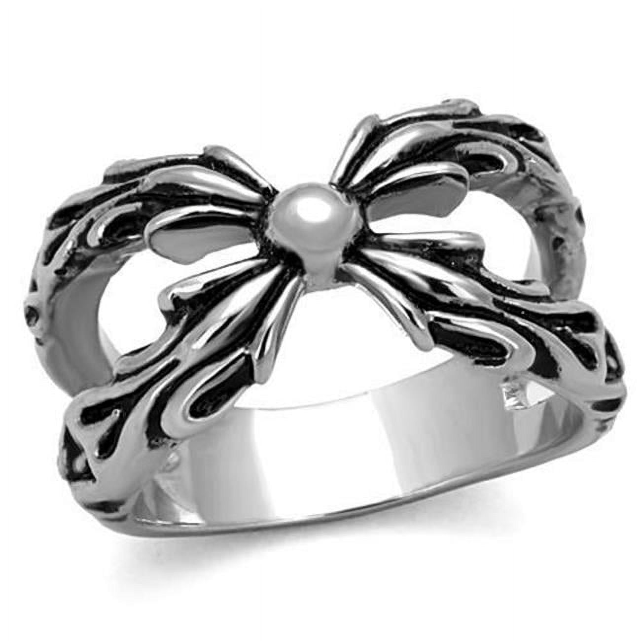 Men High Polished Stainless Steel Ring with Epoxy in Jet - Size 11