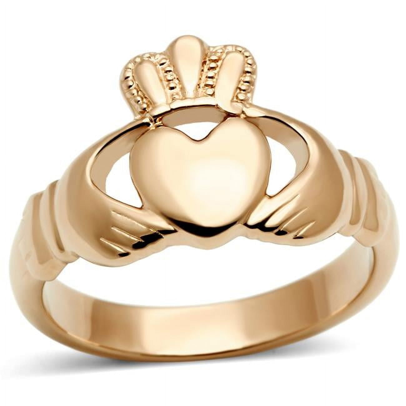 Women IP Rose Gold Stainless Steel Ring with No Stone in No Stone - Size 6