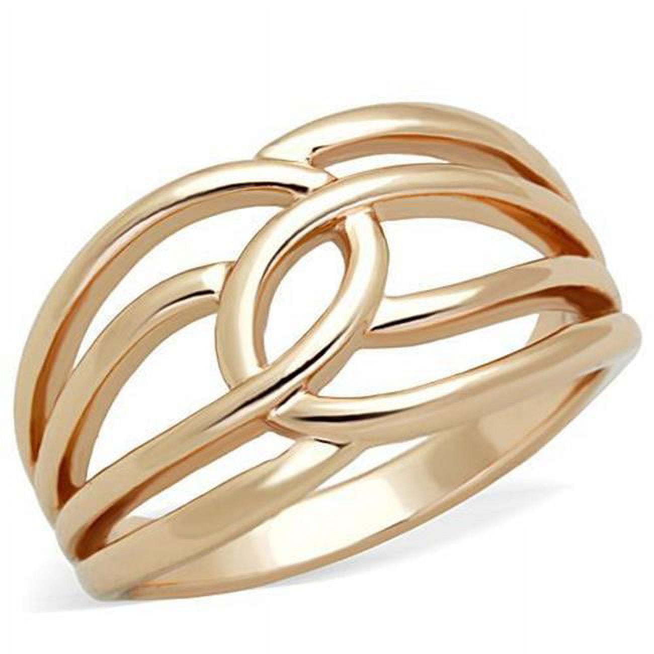 Women IP Rose Gold Stainless Steel Ring with No Stone in No Stone - Size 6
