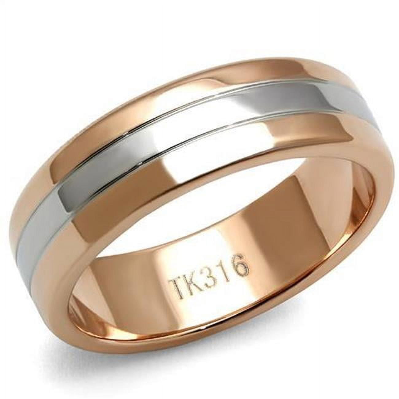 TK2569-10 Men Two-Tone IP Rose Gold Stainless Steel Ring with No Stone in No Stone - Size 10