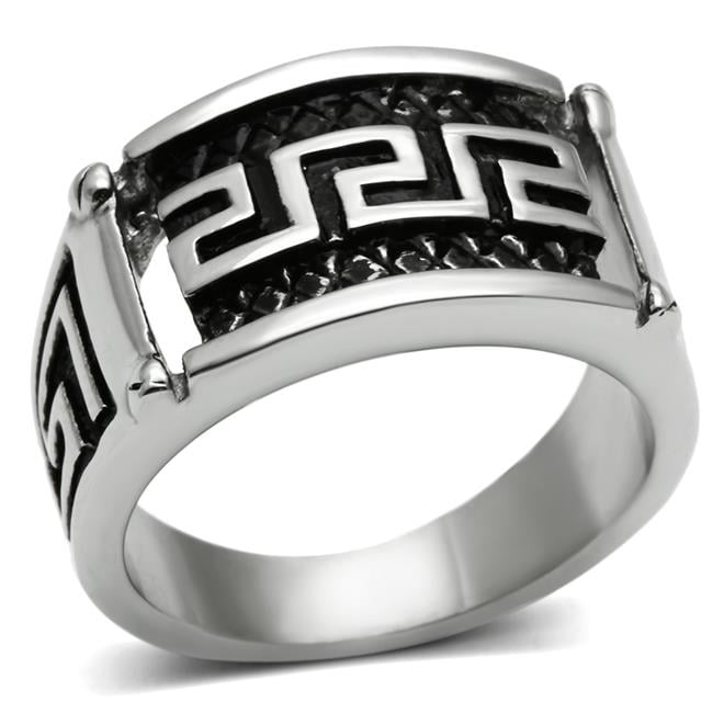 TK584-12 Men High Polished Stainless Steel Ring with No Stone in No Stone - Size 12