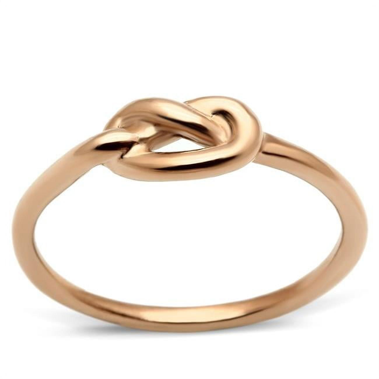 Women IP Rose Gold Stainless Steel Ring with No Stone in No Stone - Size 6