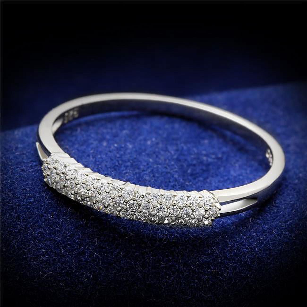 TS043-5 Women Rhodium 925 Sterling Silver Ring with AAA Grade CZ in Clear - Size 5