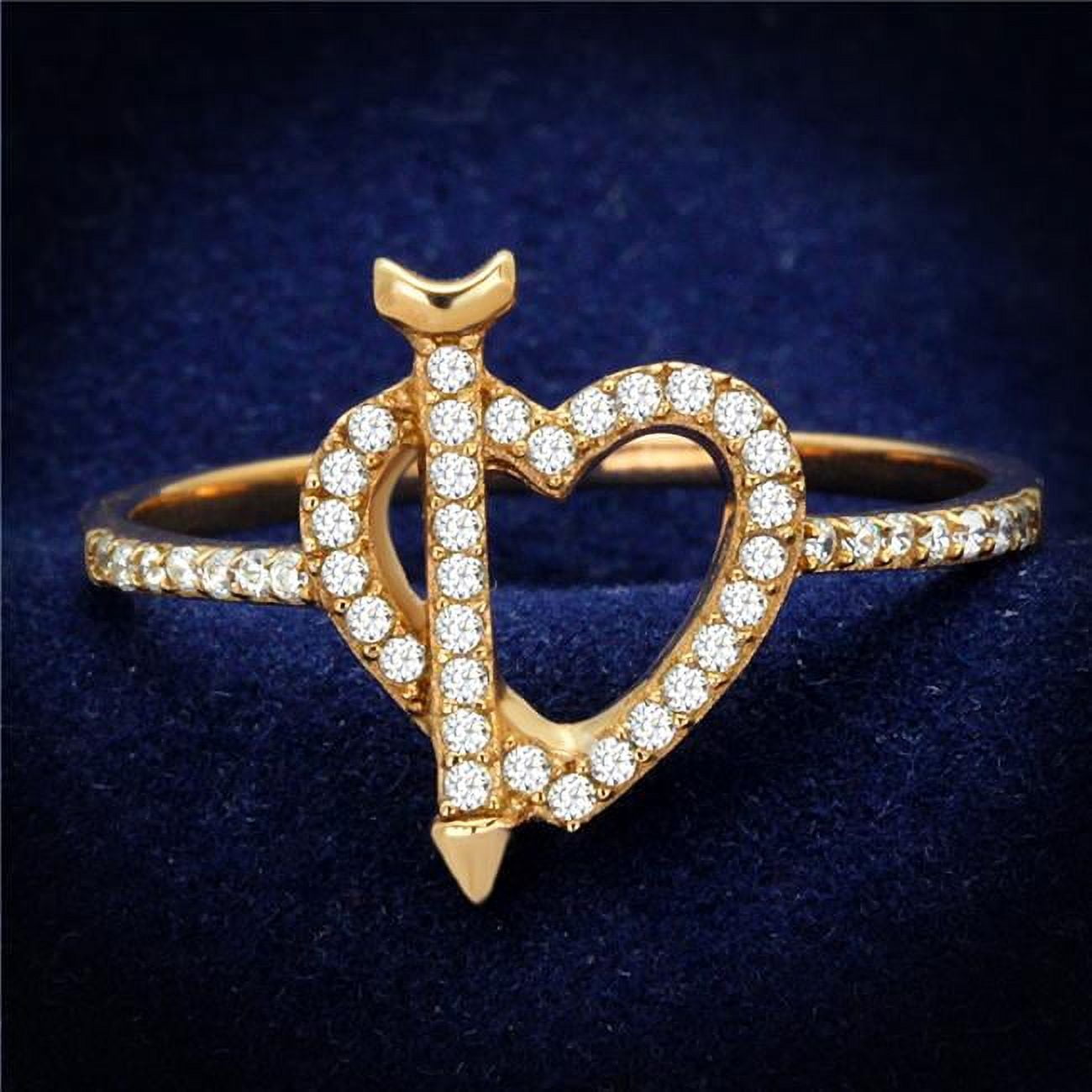 TS281-8 Women Rose Gold 925 Sterling Silver Ring with AAA Grade CZ in Clear - Size 8