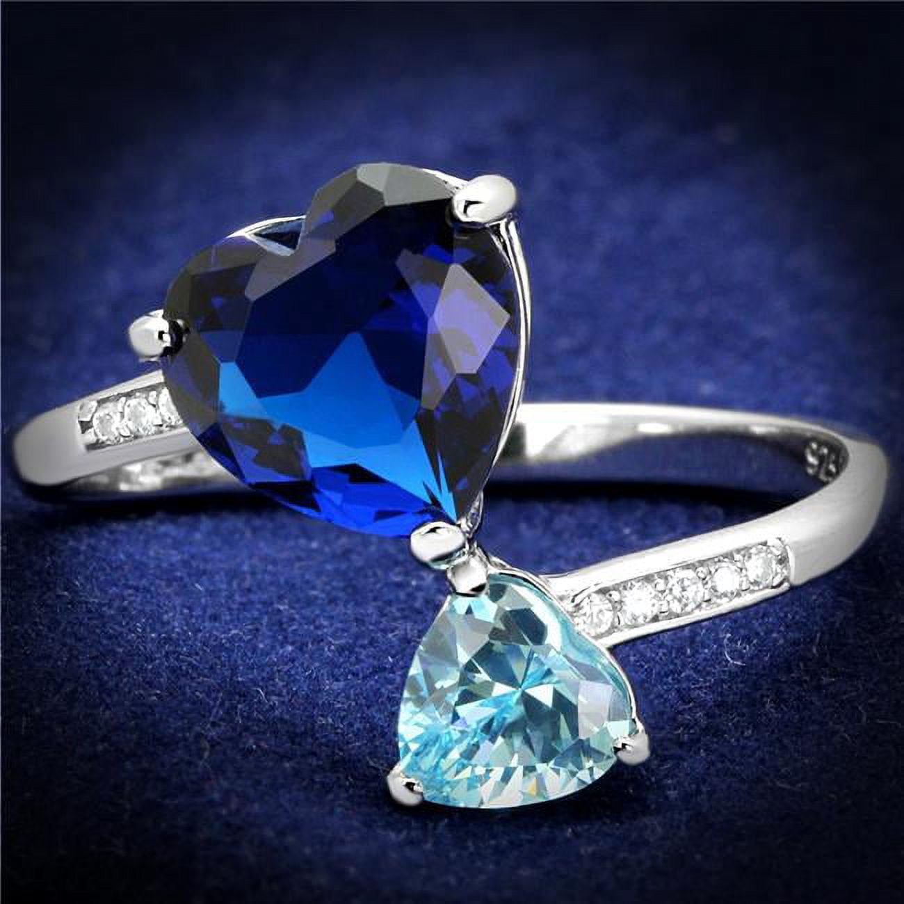 TS554-9 Women Rhodium 925 Sterling Silver Ring with Synthetic in Montana - Size 9