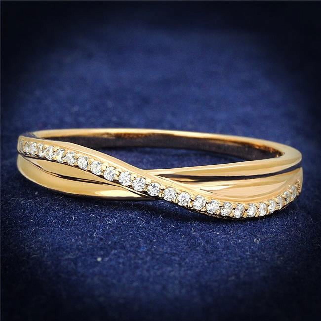 Women Rose Gold 925 Sterling Silver Ring with AAA Grade CZ in Clear - Size 7