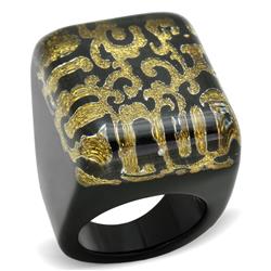 Picture of Alamode VL112-7 Women Resin Ring with No Stone in Topaz - Size 7
