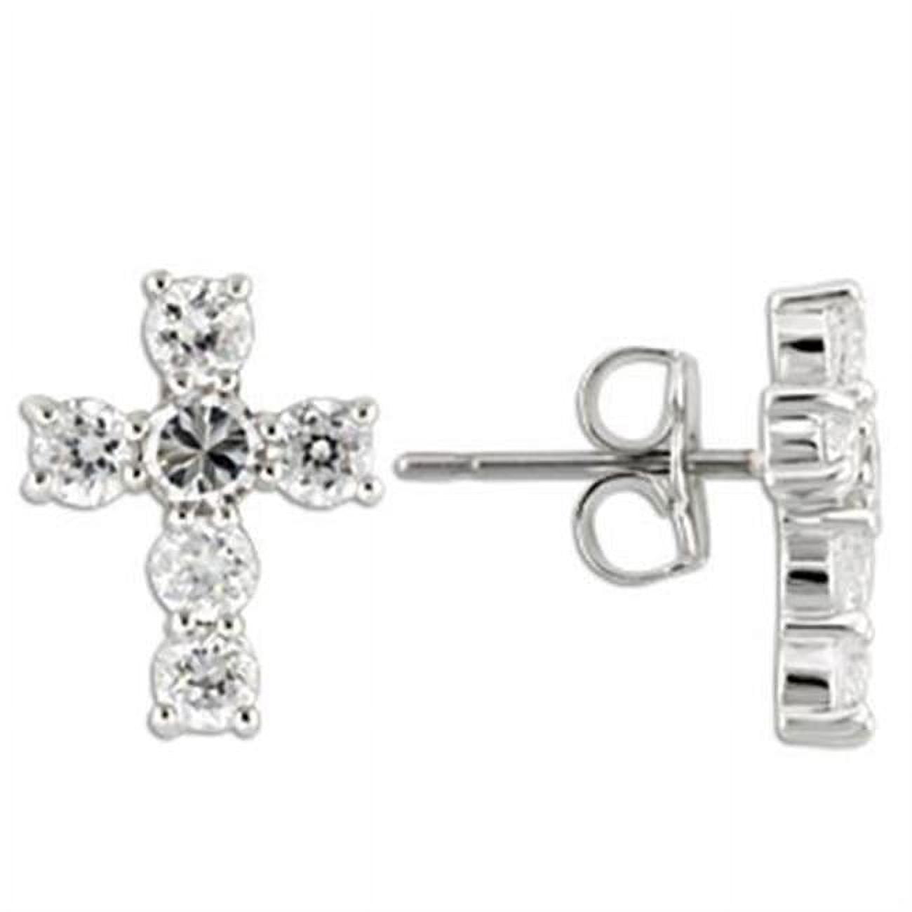 Picture of Alamode 0W155 Women Rhodium 925 Sterling Silver Earrings with AAA Grade CZ in Clear