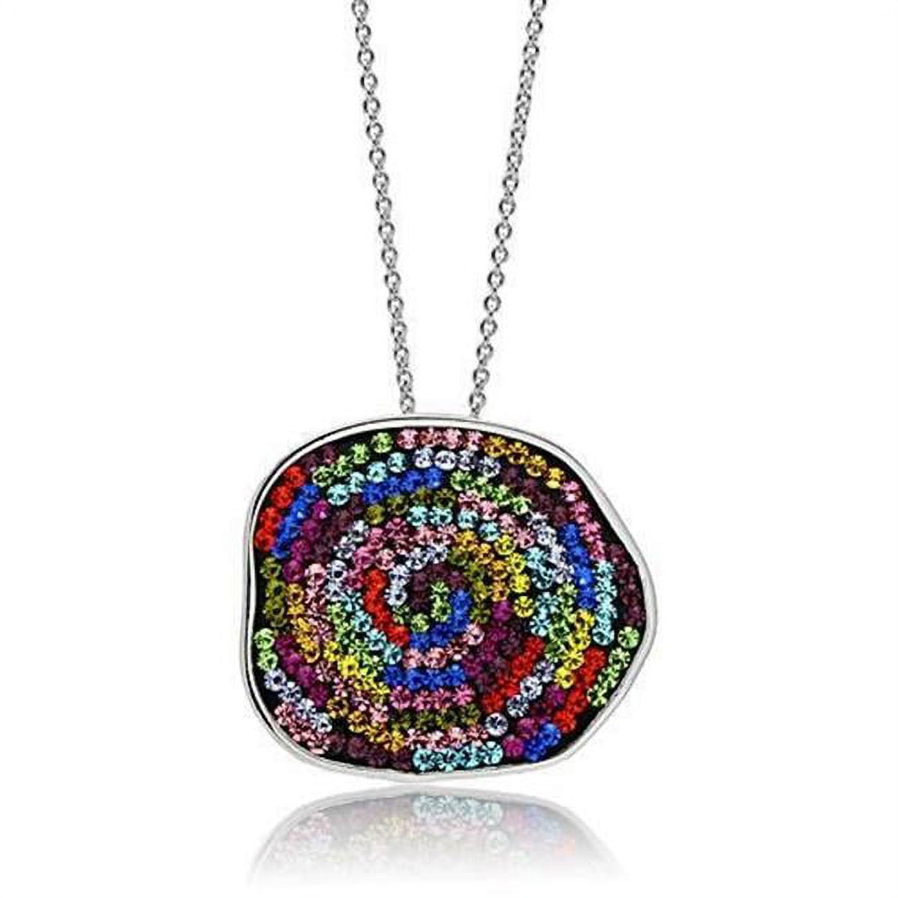 Picture of Alamode 3W071 Women Rhodium Brass Pendant with Top Grade Crystal in Multi Color