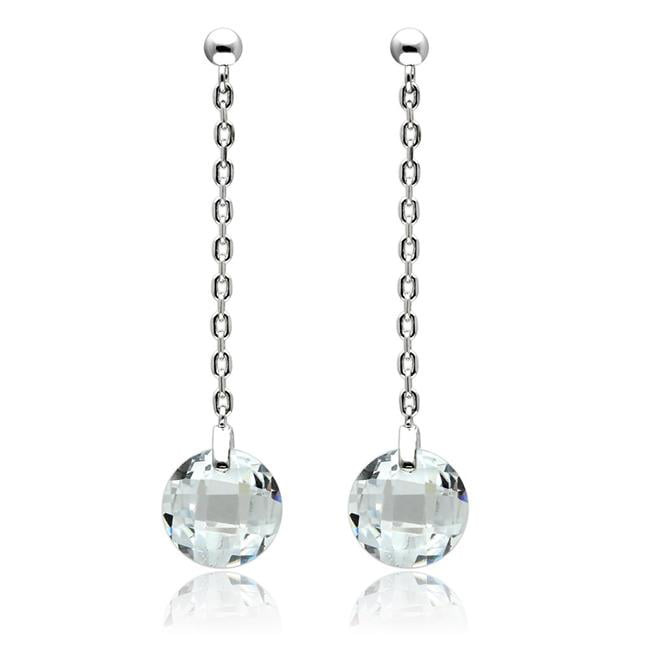 Picture of Alamode 3W082 Women Rhodium Brass Earrings with AAA Grade CZ in Clear