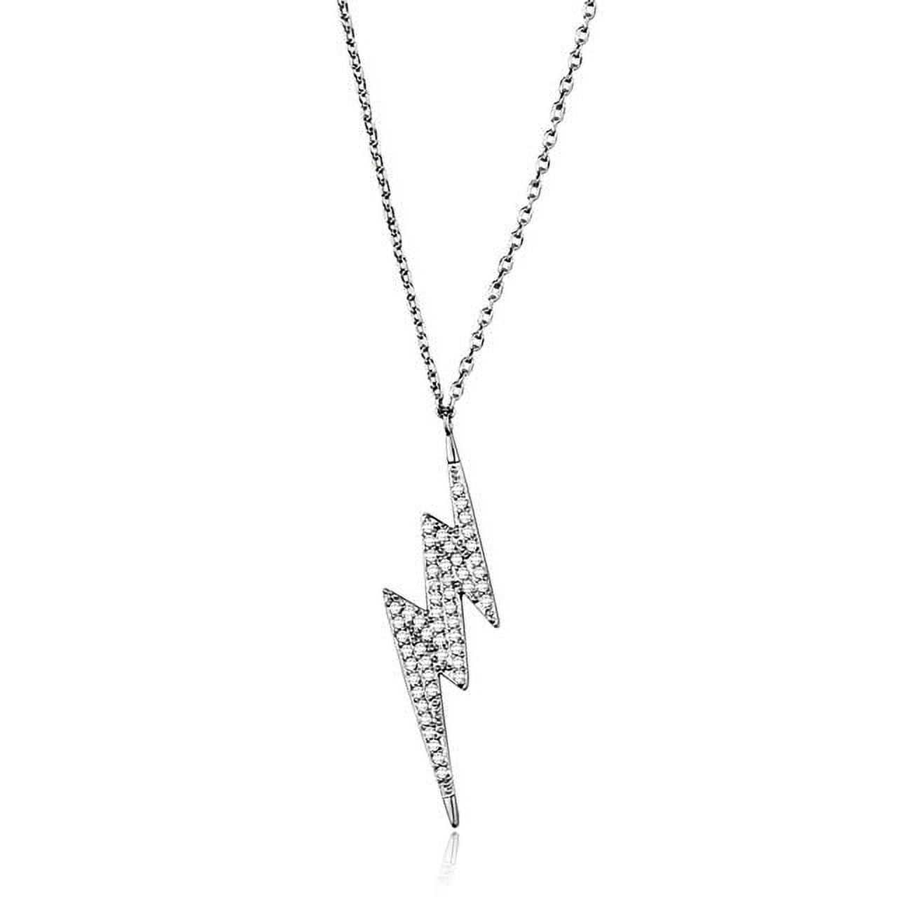 Picture of Alamode 3W1038-16Plus3 Women Rhodium Brass Chain Pendant with AAA Grade CZ in Clear - 16 & 3 in.