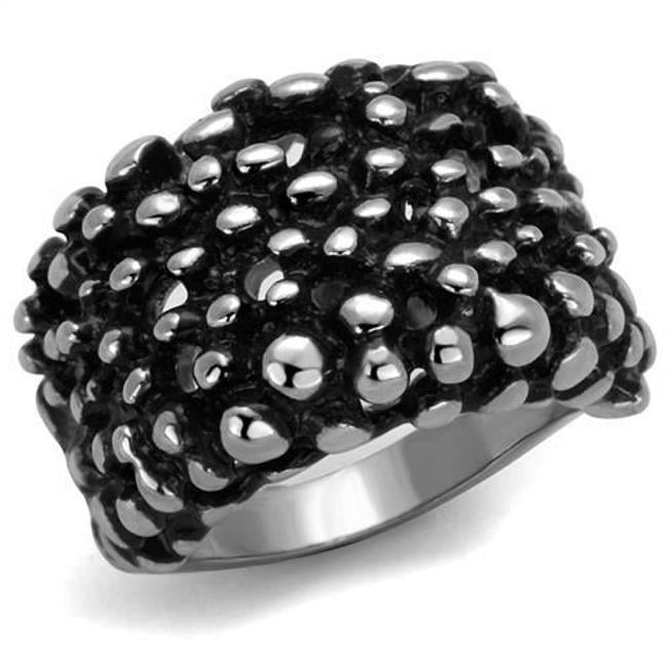 Men High Polished Stainless Steel Ring with Epoxy in Jet - Size 11