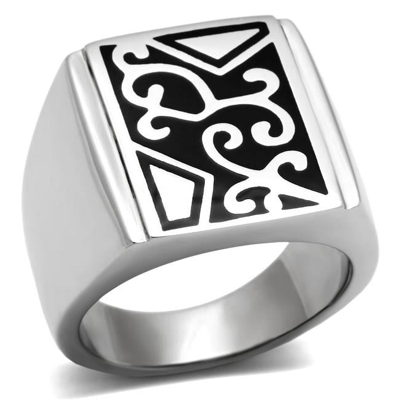 TK384-13 Men High Polished Stainless Steel Ring with No Stone in No Stone - Size 13